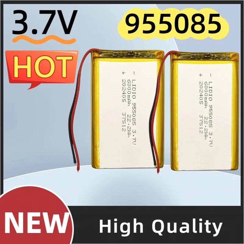 955085 6000mAh 3.7V Polymer Rechargeable Lithium Battery for PS4  Bluetooth Speaker GPS Humidifier Compatible with 906090 606090