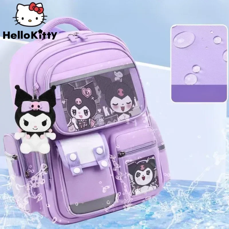 Sanrio Kuromi Luxury Girls Student Backpack Large Capacity Shoulder Bag Lightweight Fashion Cute Ultra Light Children\'s Backpack