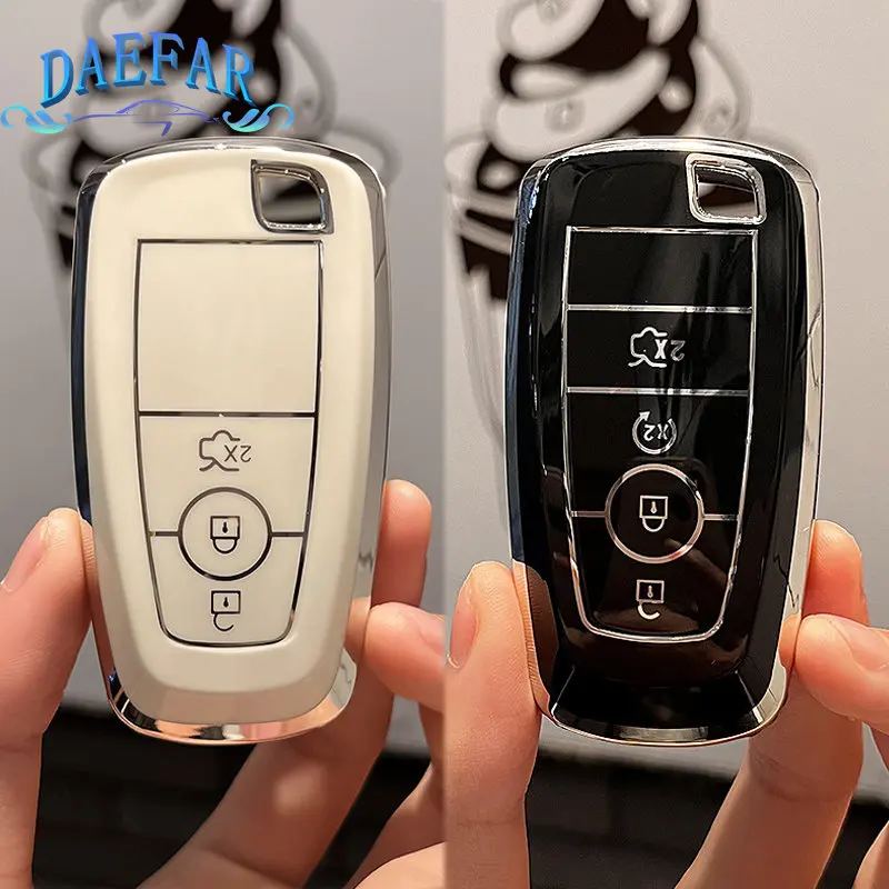 3/4 Button TPU Car Key Case Full Cover for Ford Fusion Mustang Explorer F150 F250 F350 EcoSport Edge S-MAX Ranger Lincoln Mondeo