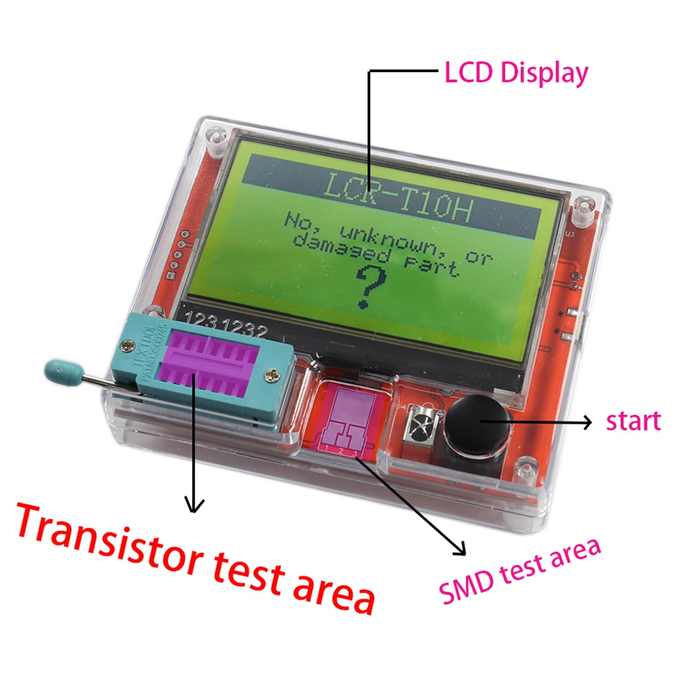 LCR-T10H TFT LCD Display Multi-meter Transistor Tester Diode Triode Capacitor Resistor Test Meter MOSFET NPN PNP Triac MOS