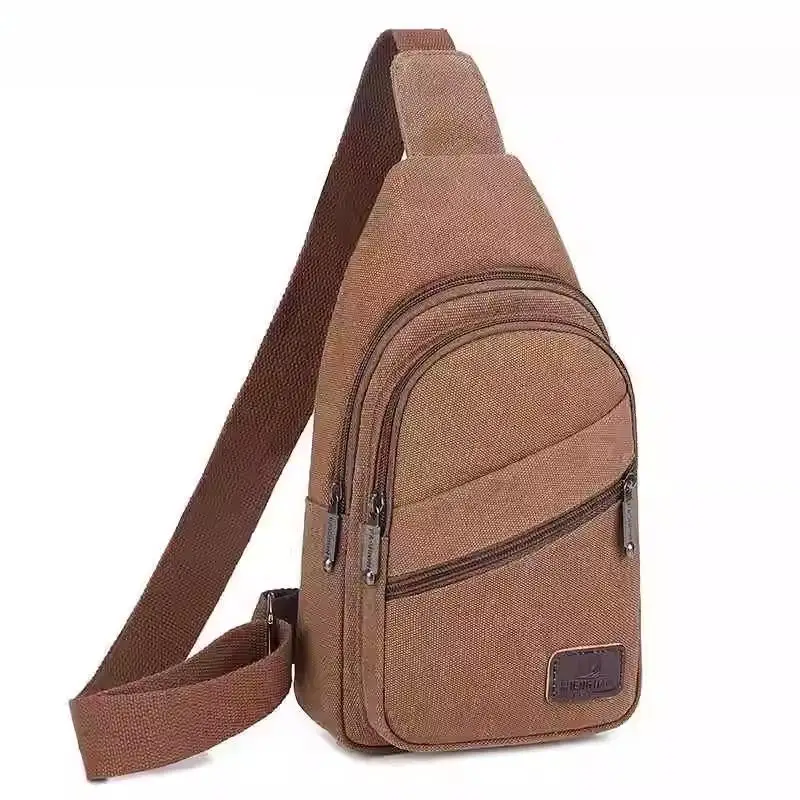 Men's Chest Bag 2026 New Korean Style Versatile Large Capacity Canvas Portable Front Chest Small Bag Casual Diagonal
