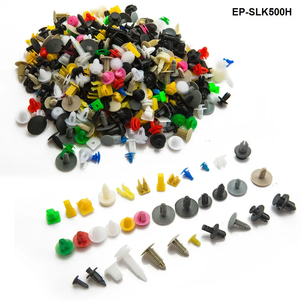 

500pcs/LOT Mixed Car Rivet Fastener Push Door Panel Trim For All Car Car Door Bumper Feeder EP-SLK500H