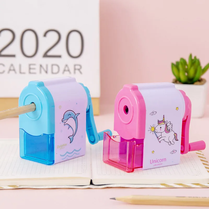 Ellen Brook 1 Piece Cute Kawaii Unicorn Dolphin Pencil Mechanical Sharpener School Office Supply Stationery Back To School Gift