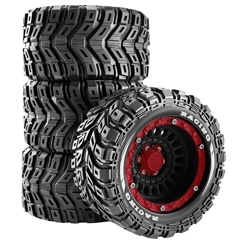 1/16 RC Car 90mm Rubber Tires Wheels 4Pcs Upgrade Accessories For MJX HBX SCY Traxxas Summit E-Revo ARRMA Mini Kraton