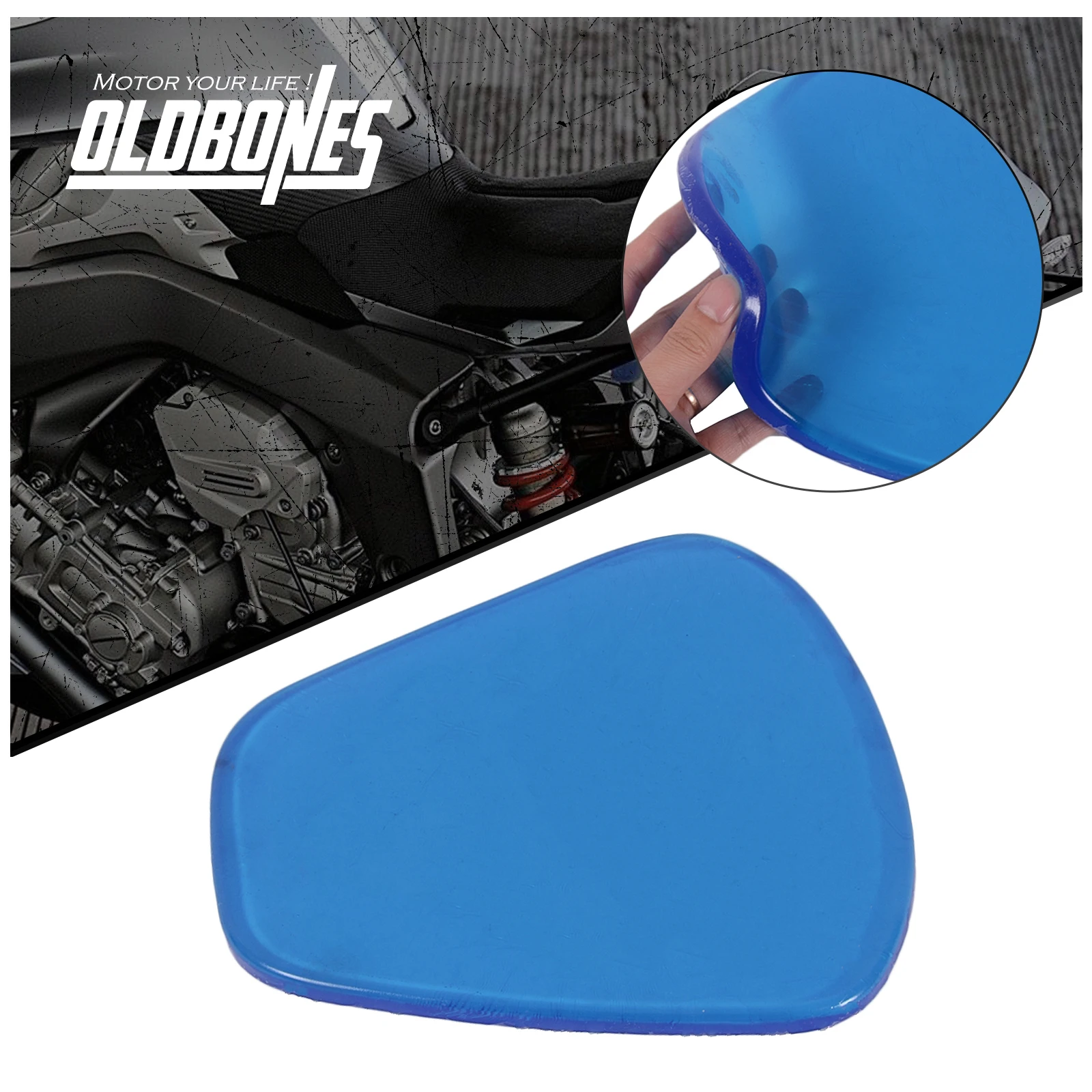 Image of Motorrad Zubehör Gel Sitzkissen Flexible 27*25.5*1CM Weichen Bequemen Dämpfung Blau Schlanken Körper Form klebstoff