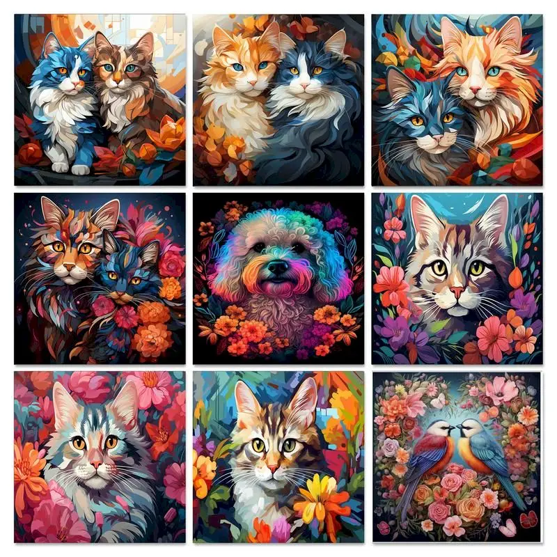 

SDOYUNO 60x75cm Paint By Numbers For Adults Colorful Animals Canvas Painting Handpainted Kit Colour By Numbers For Wall Decor Un