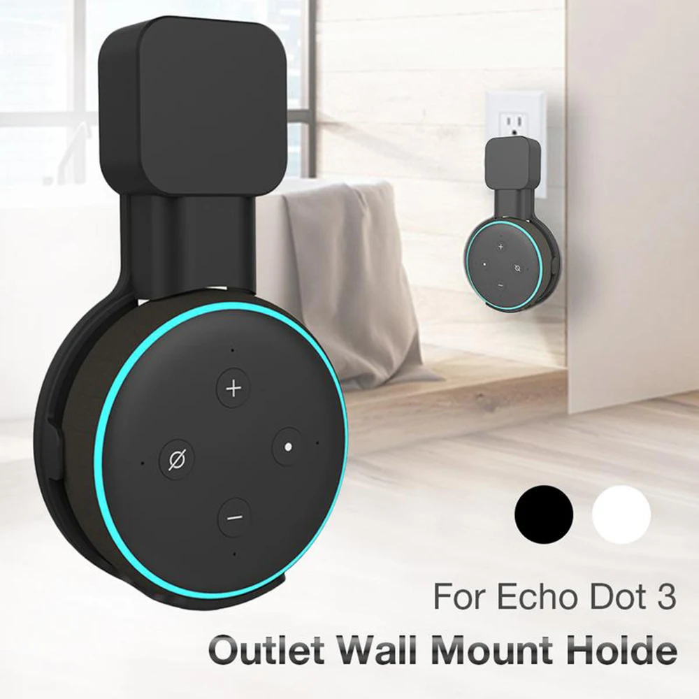 Smart Speaker Maximize Space Secure Hold Alexa Echo Dot 3 Durable Design Modern Space Saving Outlet Wall Mount Bracket Hanger