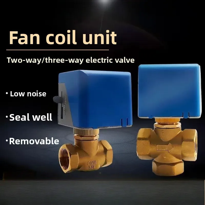 Brass Motorized Zone Valve 2/3 Way Electric Actuator Valve for Fan Coil Central Air Conditioning System