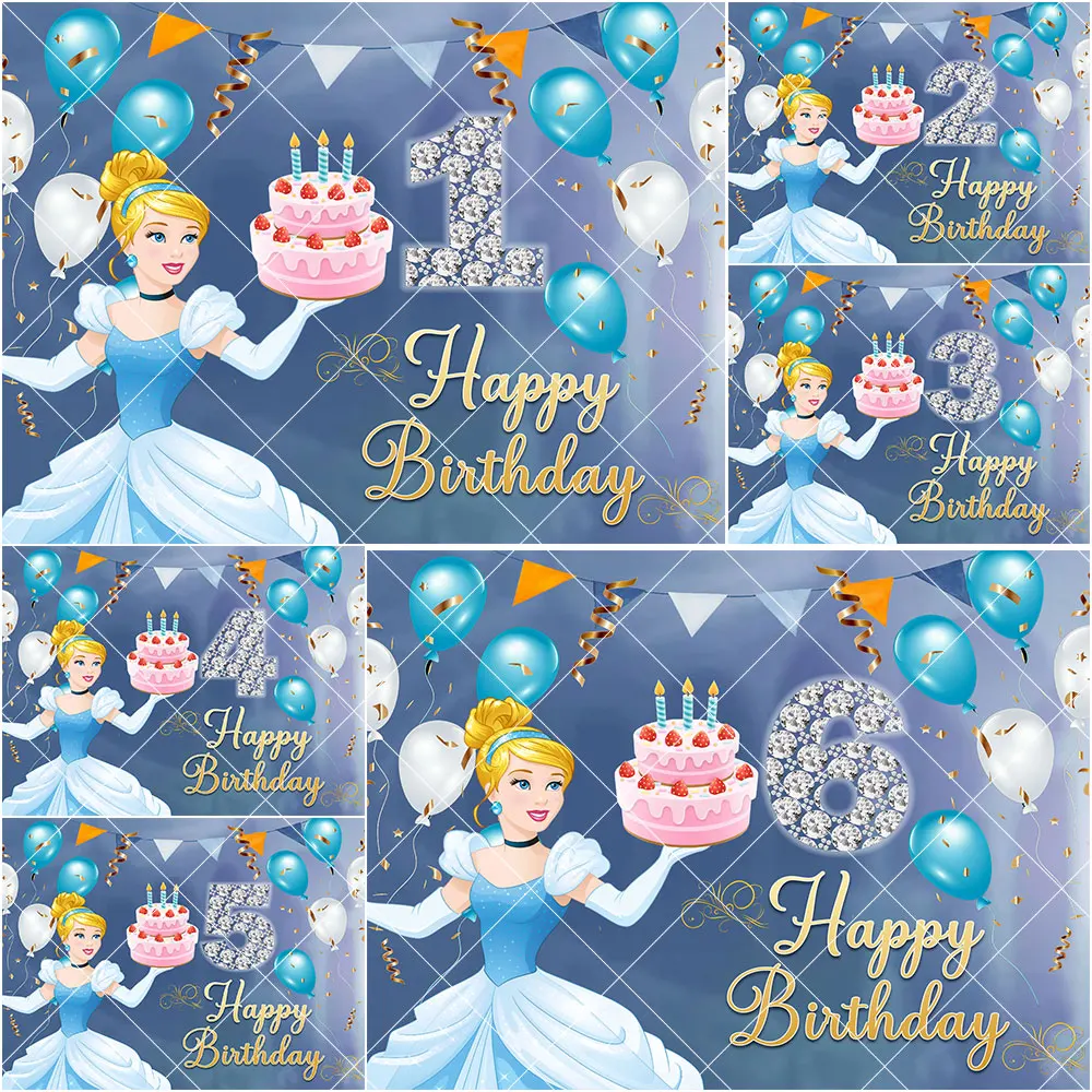 

Disney Cinderella Castle Princess Birthday Party Decoration Baby Shower Photography Background Banner Photo Shoot Props