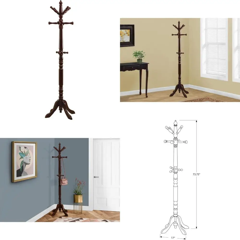 

Traditional Cherry Solid Wood Coat Rack