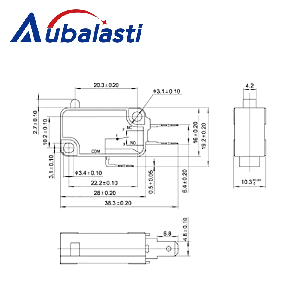 BODING 10Pcs/Lot Durable Micro Limit Switch V-156-1C25 Long Hinge Roller Momentary SPDT Snap Action for CNC Router