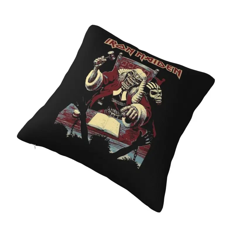 Custom Heavy Metal Maidens Rock Iron Pillowcase Cushions Cover for Sofa Square Pillowcase