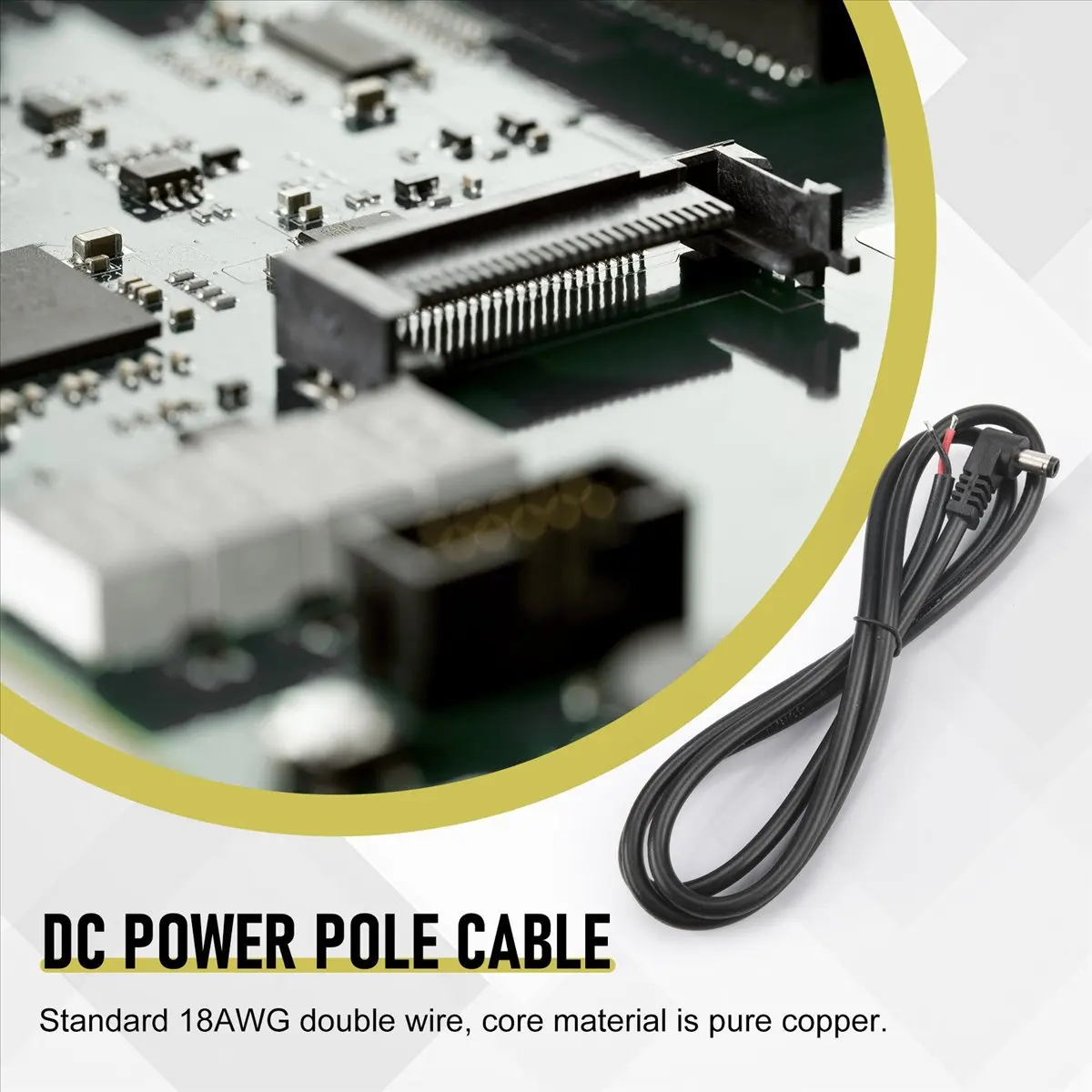 T35C Right Angle DC Power Cable Lead for IC-705 Transceiver QRP DC Power Cable