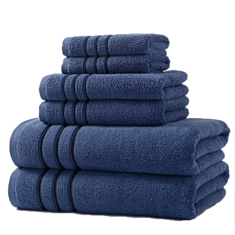 6 Piece Towel Set Highly Absorbent Bathroom 100% Cotton 2 Hand Towels 2 Face Towels 2 Bath Towels Suitable for Hotel Family Set