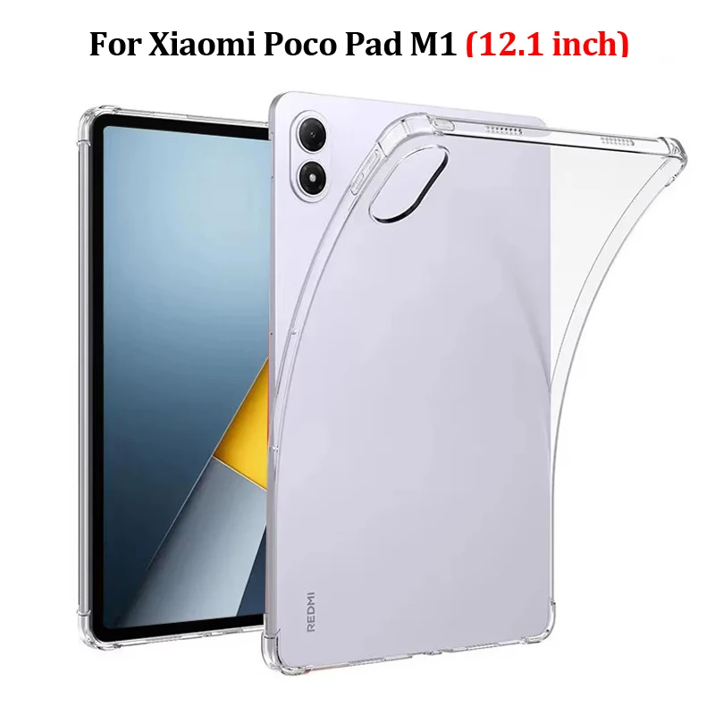 For Poco Pad M1 Case 12.1 inch Soft TPU Tablet Case For Funda Xiaomi Poco Pad M1 Case Coque Transparent Back Cover