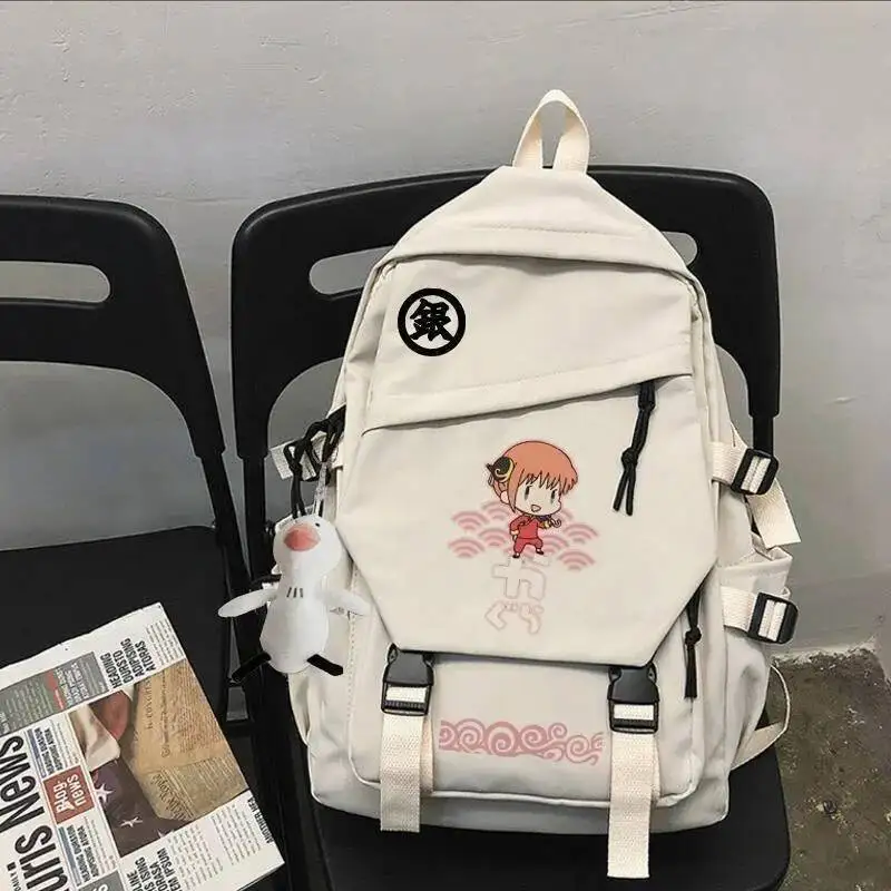 

Anime Game Black White Gintama Student Teens School Bags Backpacks