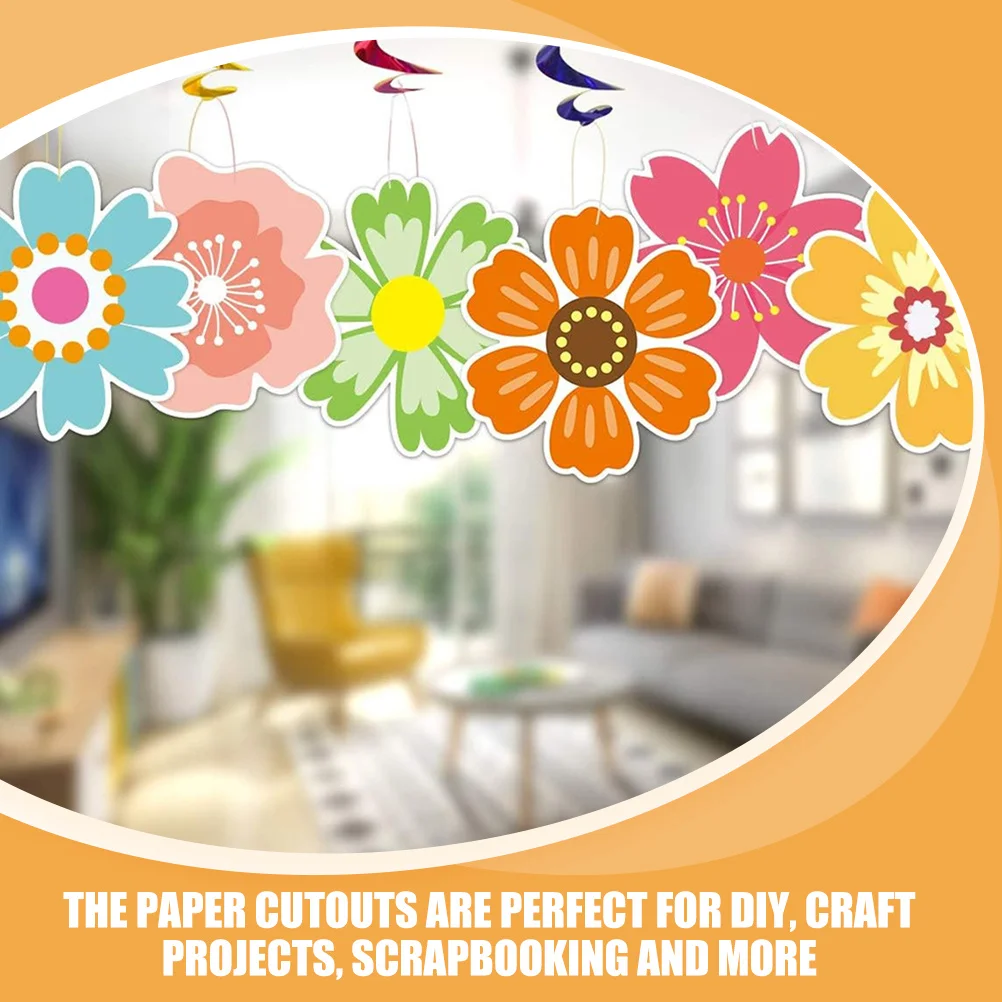 

1Set Paper Flower Cutouts Colorful Wall Decors DIY Art for School Theme Parties Flower Cutouts Cards DIY Paper Cards