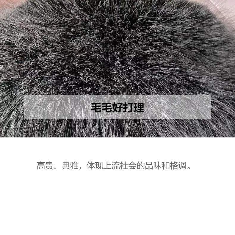 Luxury High Quality New Large Fur Collar Fur Coat Belt Slim Jacket Women Winter Warm Eco-Friendly Mink Fox Fur Coat Premium Tops