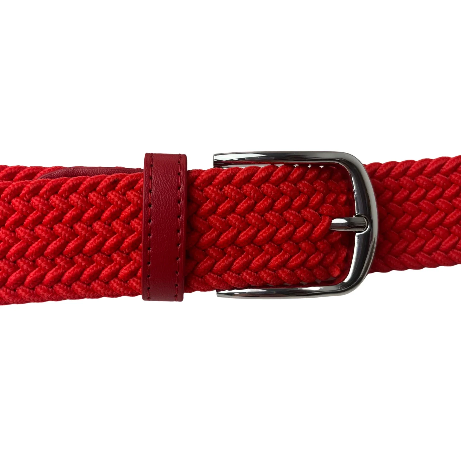 Cinturón de lona elástica trenzada para hombre, cinturón tejido elástico rojo, Festival de moda, Año Nuevo Chino