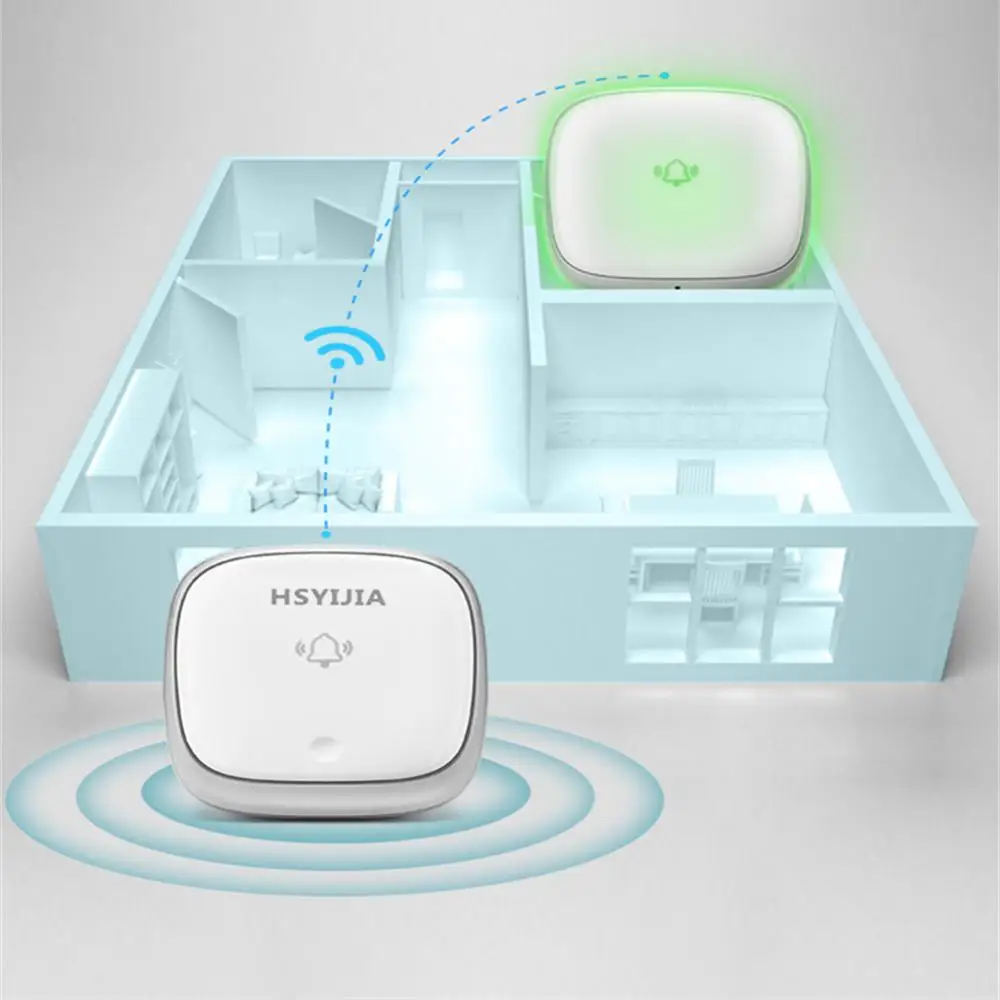 Timbre con sonido autoeléctrico, timbre automático inalámbrico seguro de plata o oro, buscapersonas inteligente para personas mayores, llamador inteligente