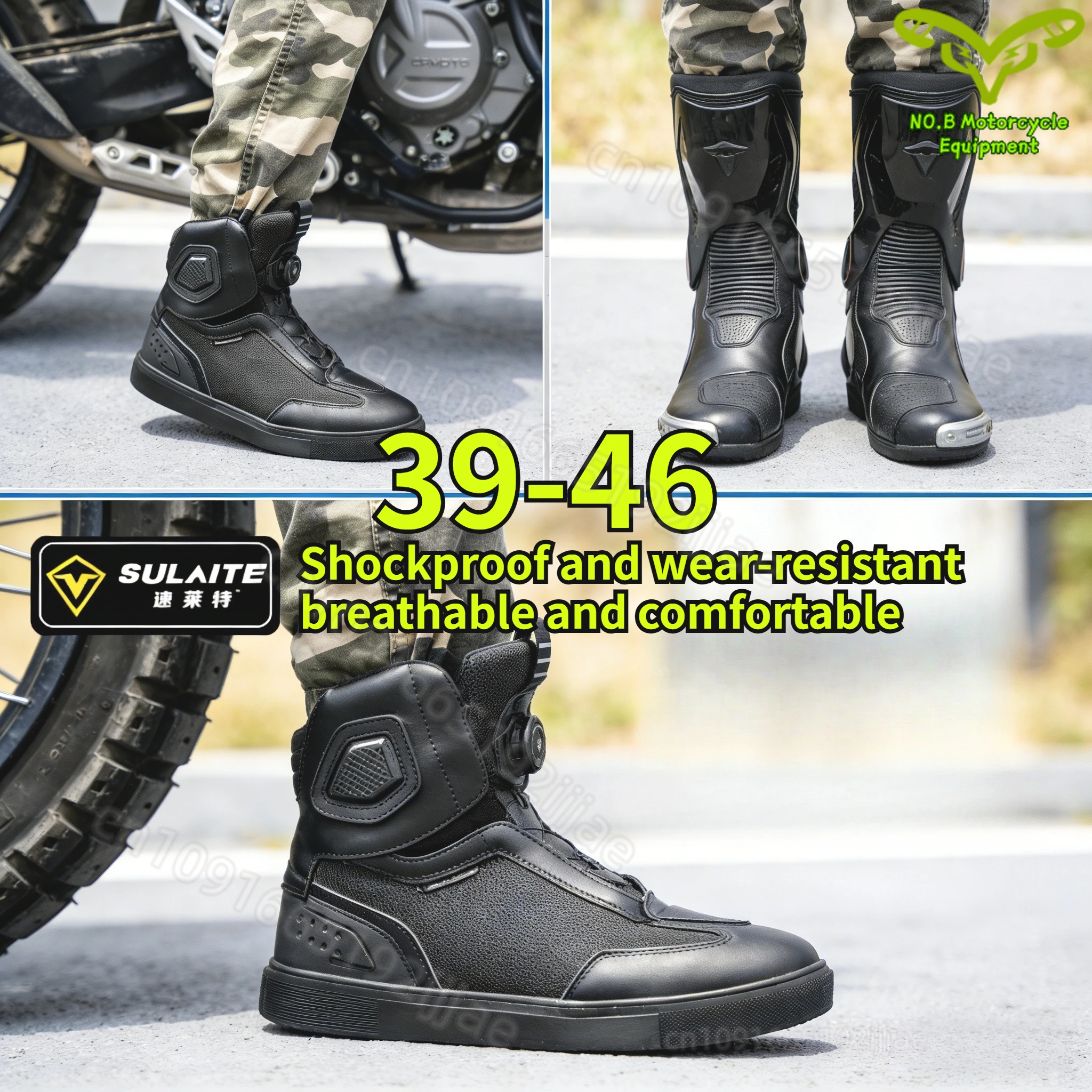 

New Motorcycle Riding Shoes Winter Breathable High Top Anti Fall Knight Boots Four Seasons Casual Boots オフロード　ブーツ