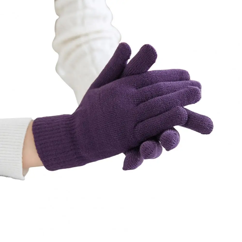 Gants tricotés pour femmes, gants de cyclisme épais et chauds avec poignets coupe-vent, course à pied pour femmes