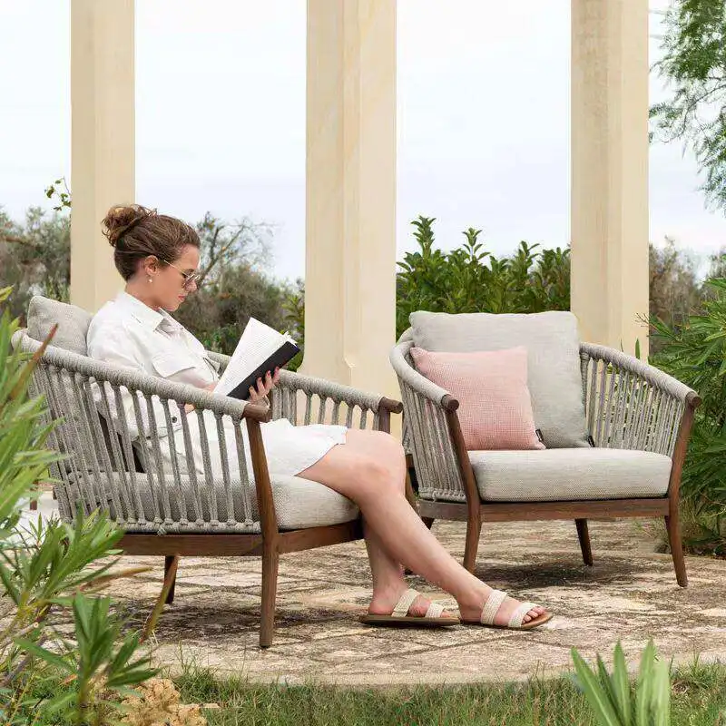 Courtyard, balcony, homestay, terrace, waterproof rattan chair, sofa three-piece set. y