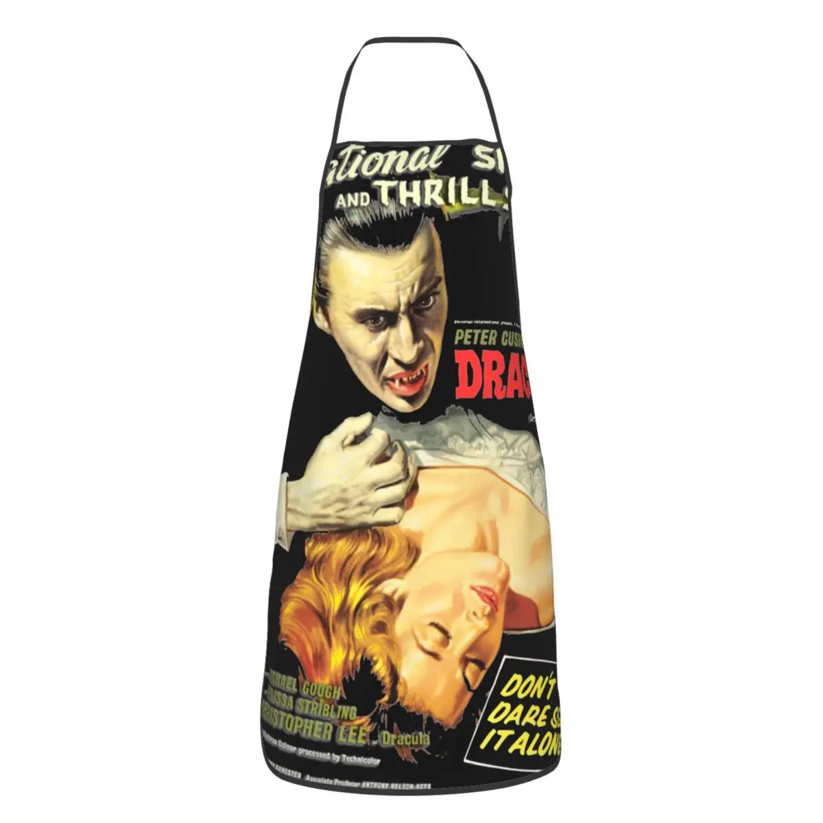 Dracula Original Hammer 1958 Apron Household Cleaning Painting The Mummy Horror Movie Aprons Kitchen Printed Pinafore Chef