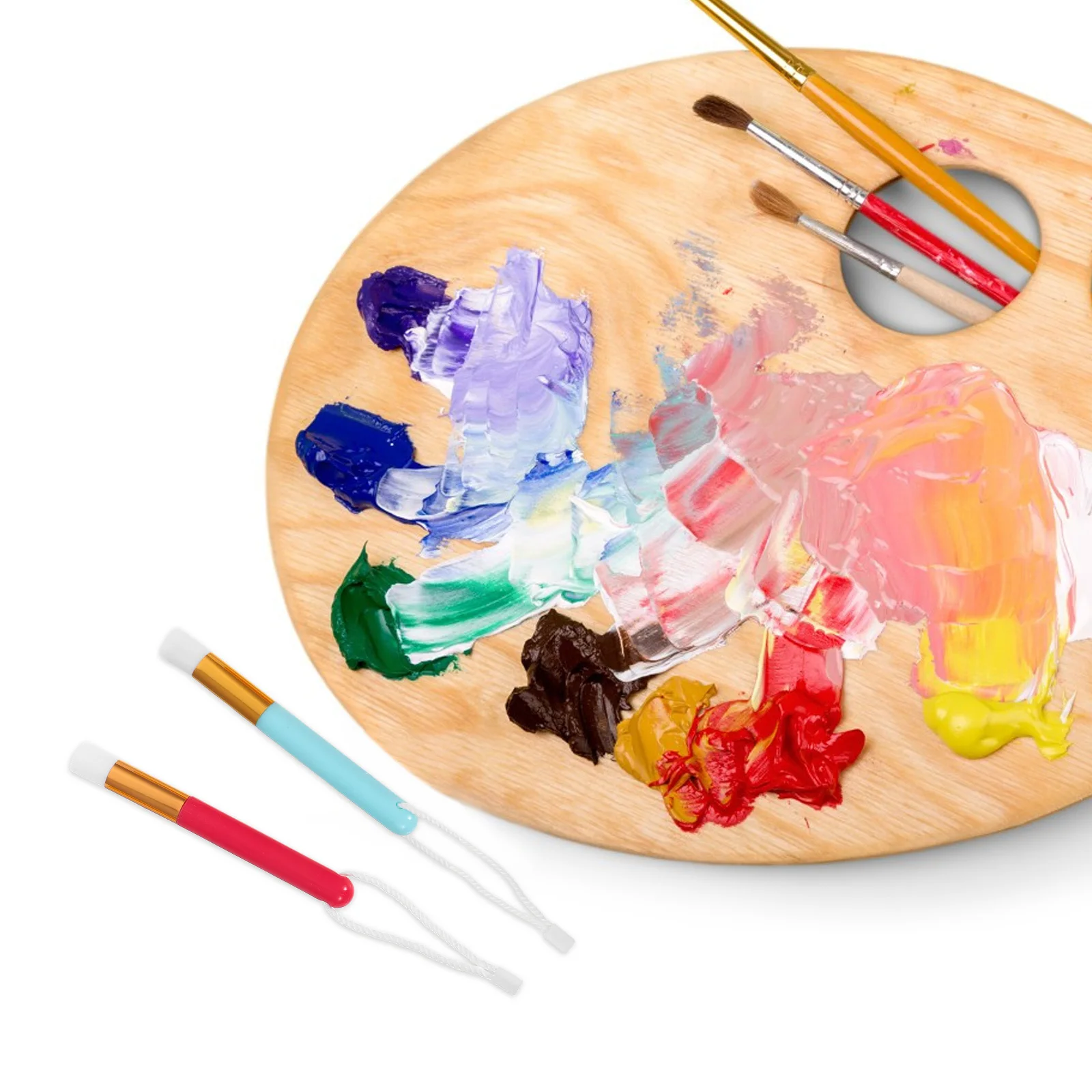 6 stuks Mini Inkt Mengborstels Zachte Haren Precisie Gereedschappen voor Naadloze Kleurverlopen in Scrapbooking en DIY Papier Ambachten