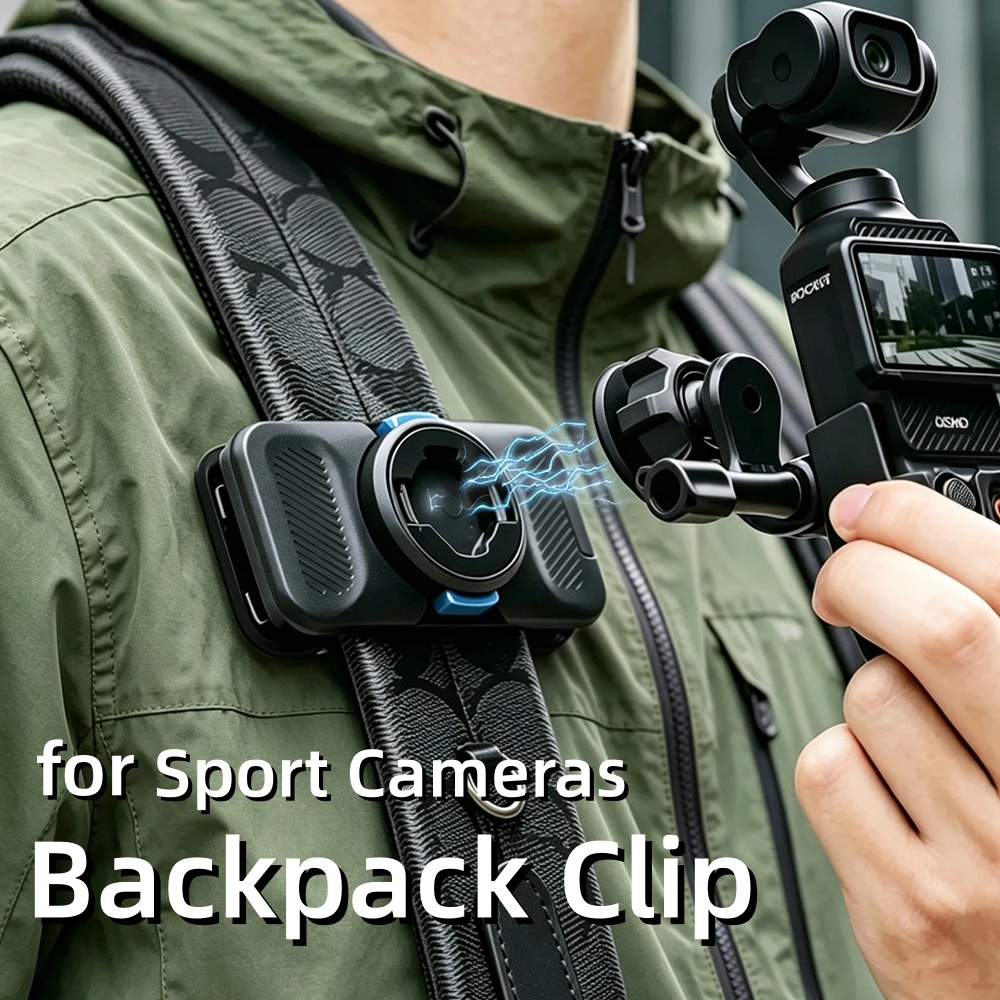 POV Camera Backpack Clip Mount Bracket for GoPro 13 12 11 DJI Action 6 5 Pro 4 3 Pocket 4 3 Insta360 Vlogging Sports Accessories