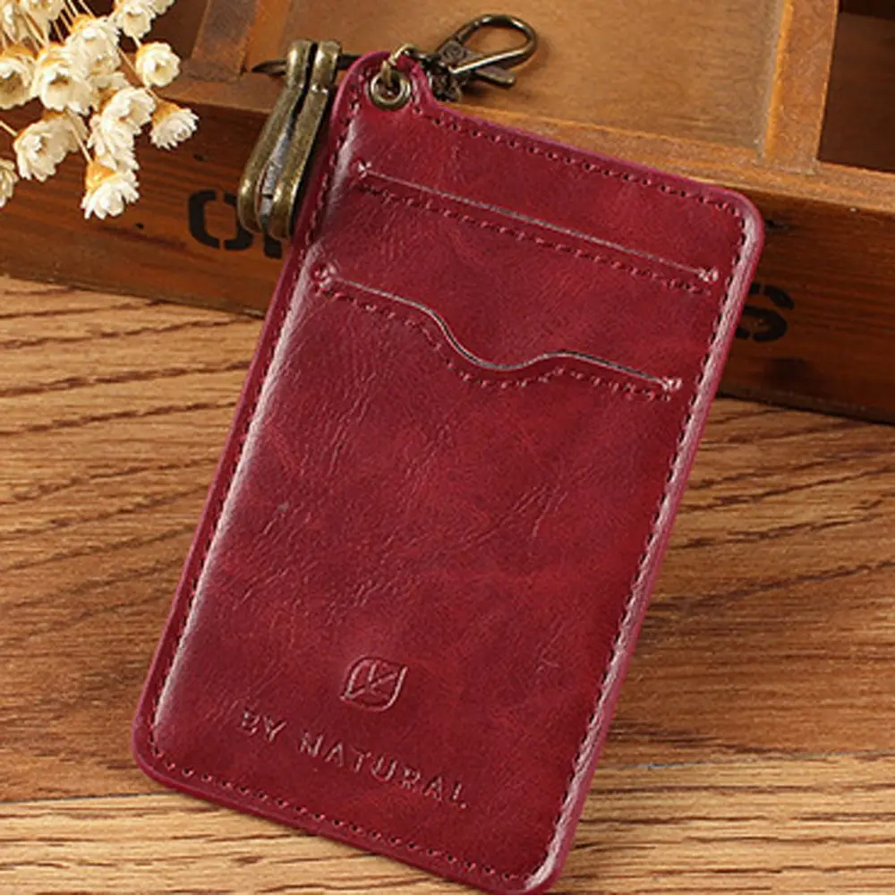 Portable Retro Credit ID Card Access Control Card Bus Card Thin Card Holder Keychain Badge Case Case Bag
