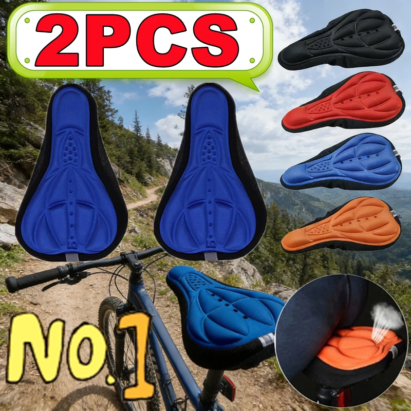 

New 1/2PCS MTB Bicycle 3D Saddle Cover Comfortable Foam Seat Cushion Saddle Breathable Soft Cycling Seat Saddle Bike Accessories