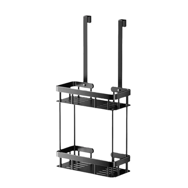 2 Tier Over Door Shower Caddy Hanging Bathroom Shelf Organizer Wall Mounted Shampoo Holder Basket Toilet Storage Rack Rustproof