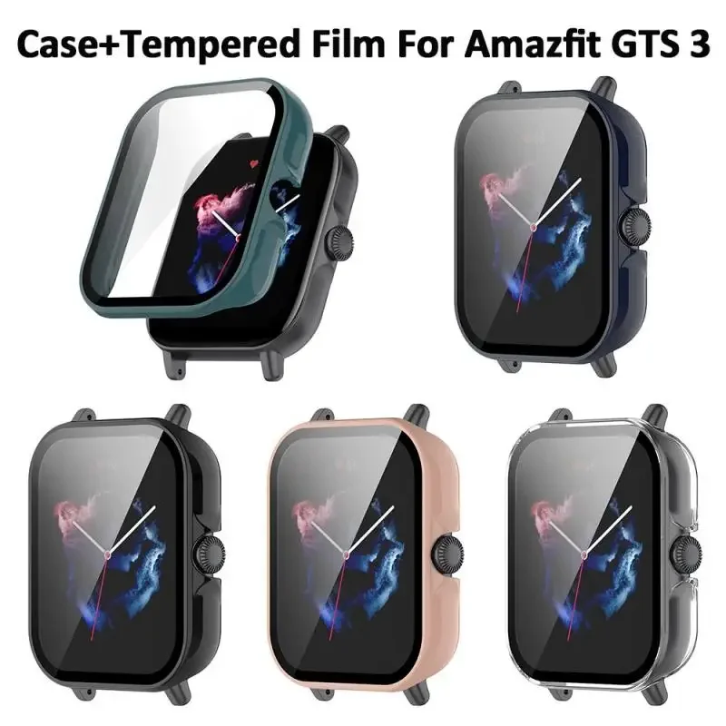 PC Case+Tempered Glass For Amazfit GTS 3 4 Case Cover Watch Protector Frame For Amazfit GTS4 mini Glass Cover Casse