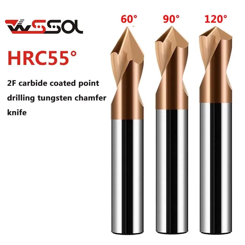 

HRC55 cemented carbide coated spot drill 2F tungsten steel spot drill