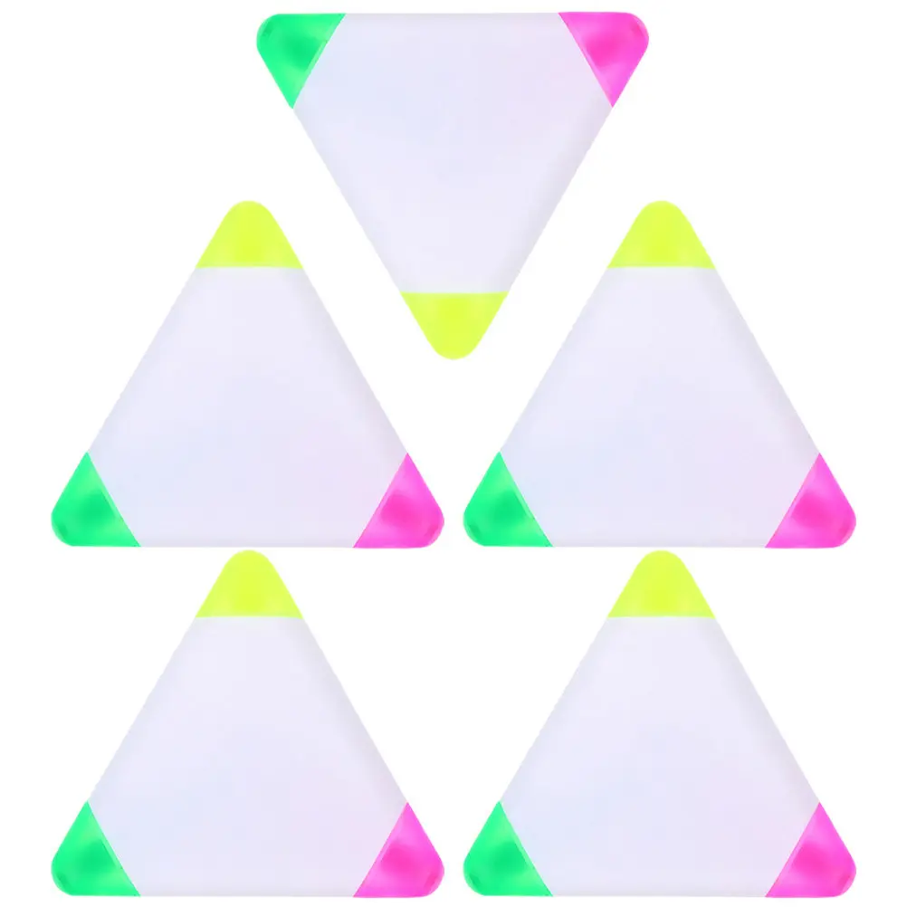 

Набор из 5 прочных пластиковых треугольных флуоресцентных ручек-маркеров разных цветов для детей и взрослых, портативные, для выделения текста в блокнотах