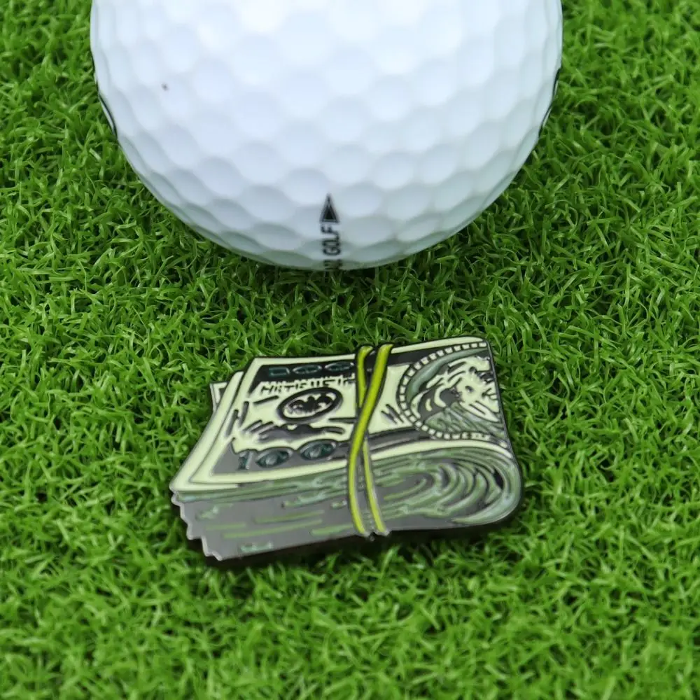 Clipe de chapéu marcador de bola magnética kirsite dólar clipe de chapéu magnético fácil de tirar único dólar dos eua clipe de chapéu de golfe cinto de golfe