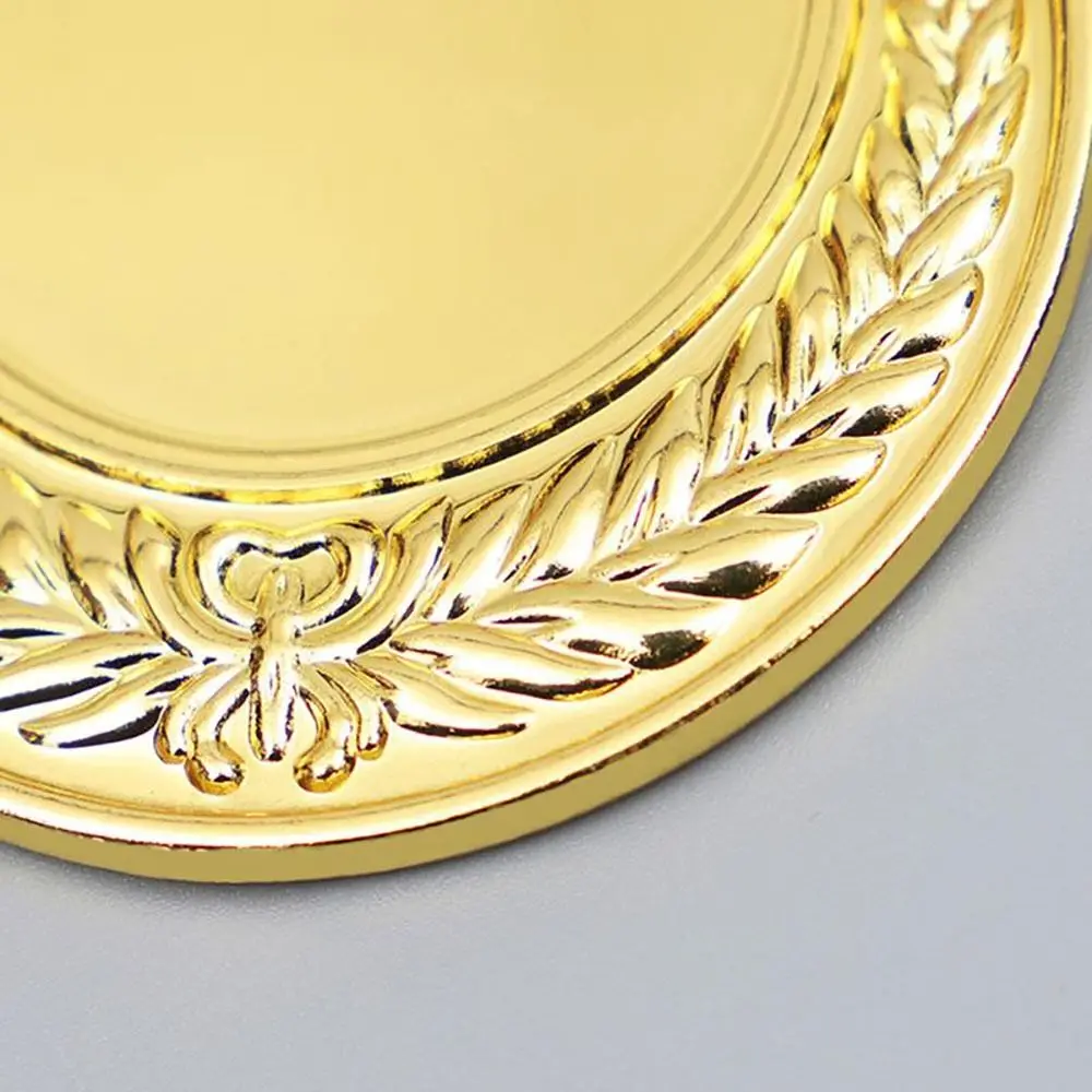 1Pcs Dual-Sided Award Medal with Neck Ribbon 5.2cm Competition Award Gold/Silver/Bronze Sports Reward