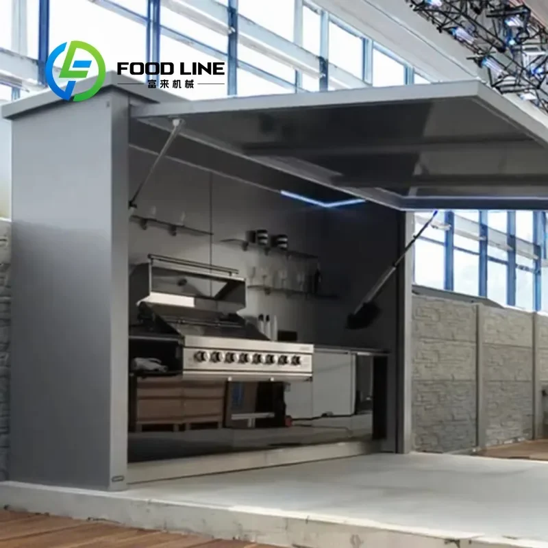 Customized Modular Prefabricated Mobile Kitchen Unit Wind Rain Proof Outdoor Mobile Cabinet For Garden Backyard