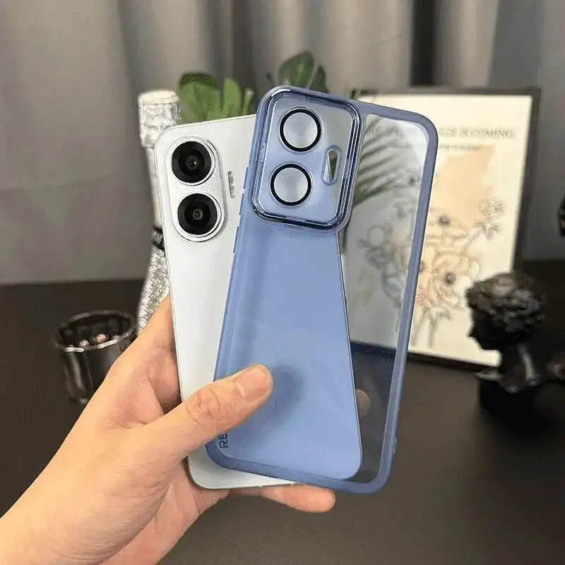 ل POCO F7 حافظة فاخرة سيليكون المدمج في عدسة فيلم شفاف غطاء من البولي يوريثان لشاومي ريدمي توربو 4 برو 5G ممتص للصدمات Fudna