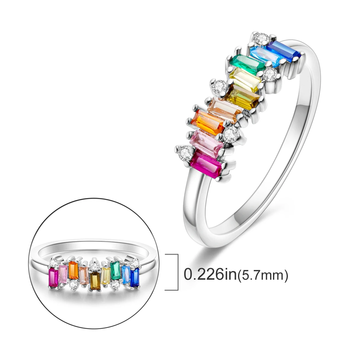 Women's 925 Sterling Silver Stackable Flower Ring, Engagement