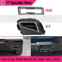 Kamshing Rear Exhaust Muffler Tail Throat Pipe Trim Cover For Great Wall Haval XY H6S 2021-2022 Rear Bumper Exhaust Pipe Cover