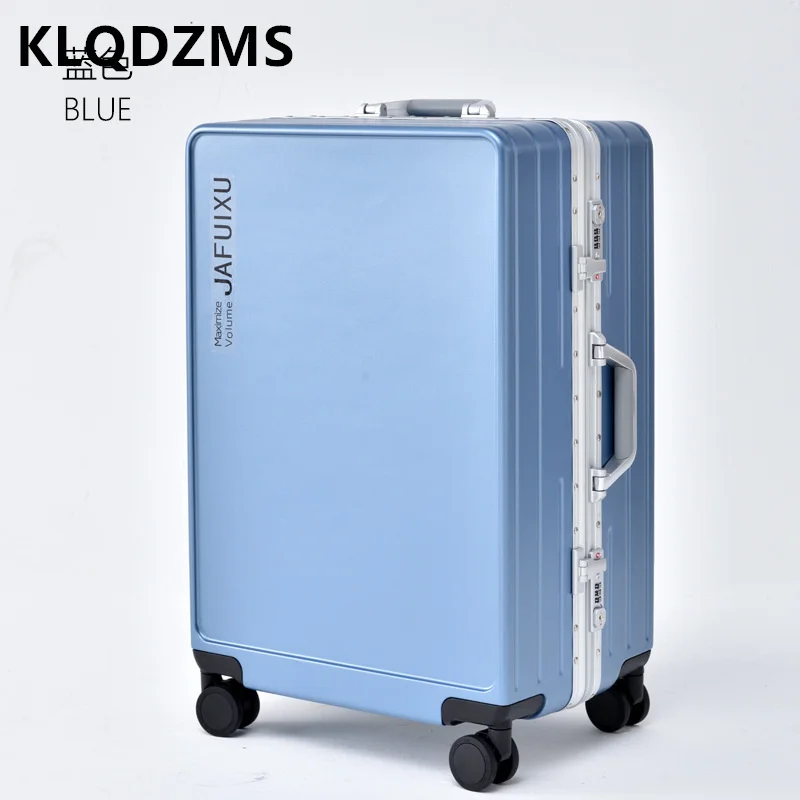 KLQDZMS New Luggage 20"24"26 Inch PC Trolley Case Aluminum Frame Boarding Box Students Password Box with Wheels Rolling Suitcase