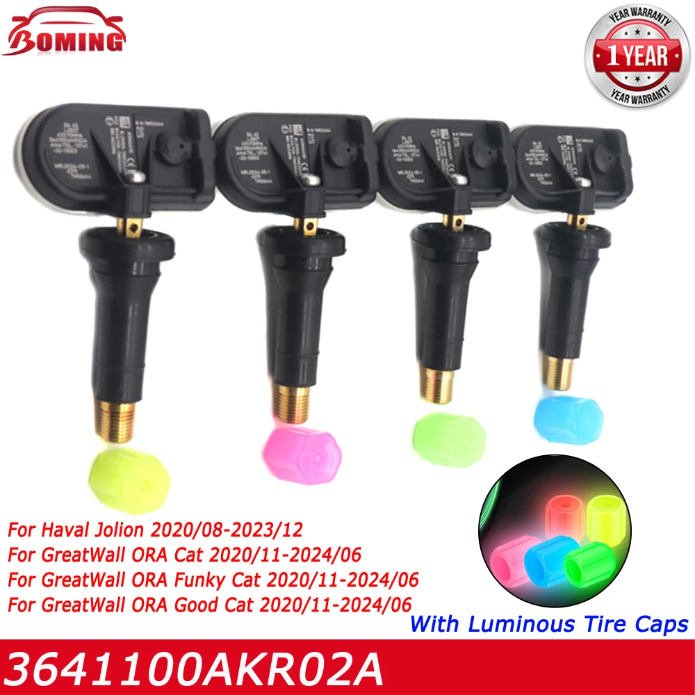 

4PCS 3641100-AKR02A TPMS 433MHz For Haval Jolion Pro Ora Funky Cat 2020-2025 New Car Tire Pressure Monitor Sensor 3641100AKR02A