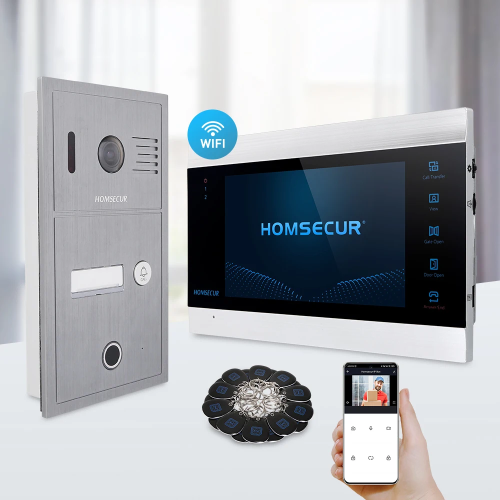 HOMSECUR Tuya App Waterproof WIFI Video Door Phone Intercom Doorbell Fingeprint ID Access
