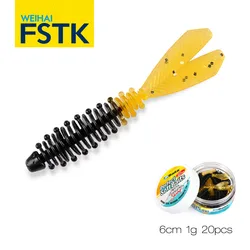 FSTK Silicone Soft worm Bait 60mm 1g Gummiköder Probaits Fishing Lure Pesca Isca Artificial Wobblers Attractive Fish Soft Bait