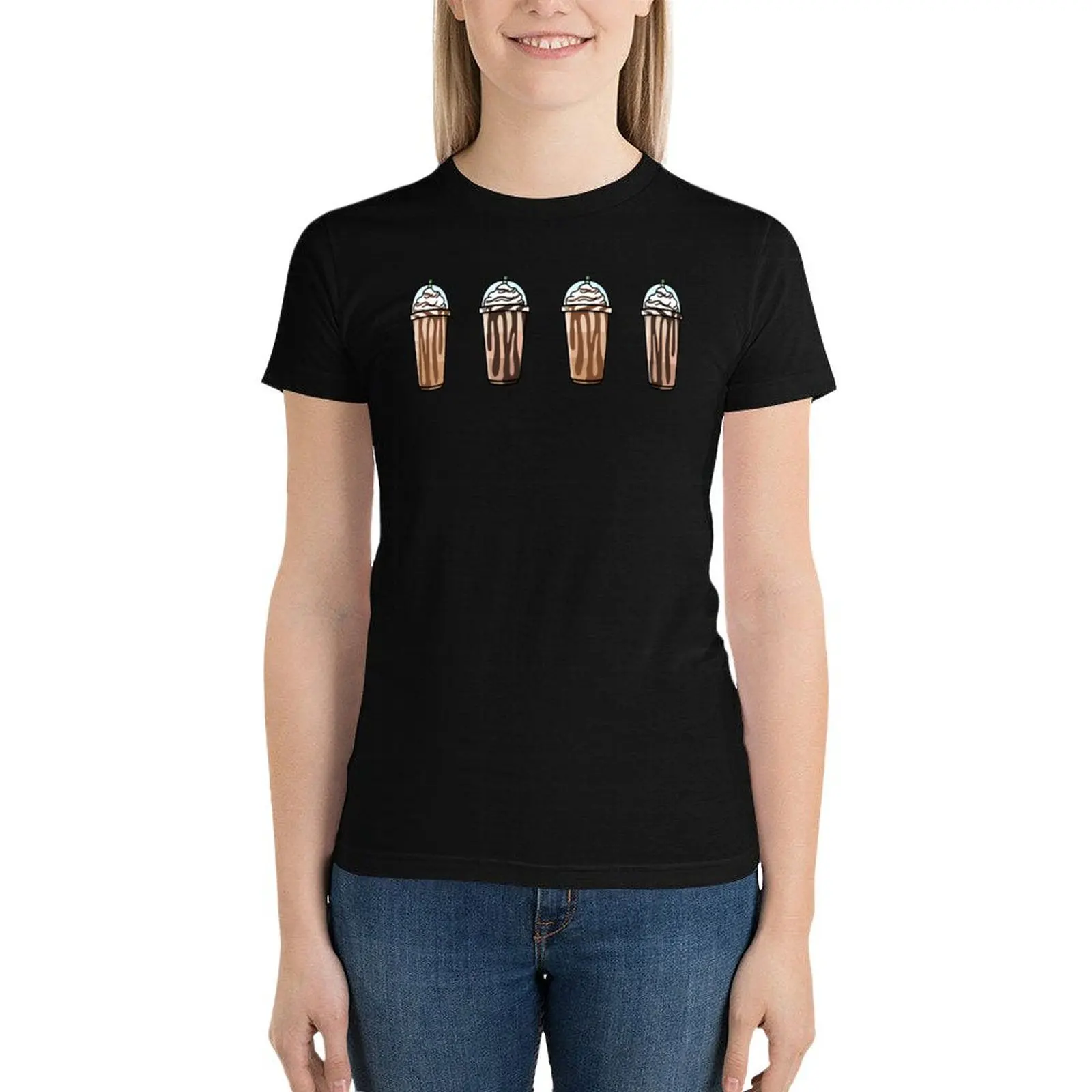 

Iced Coffee Chocolate & Caramel T-Shirt oversized tees graphics t shirts for Women graphic