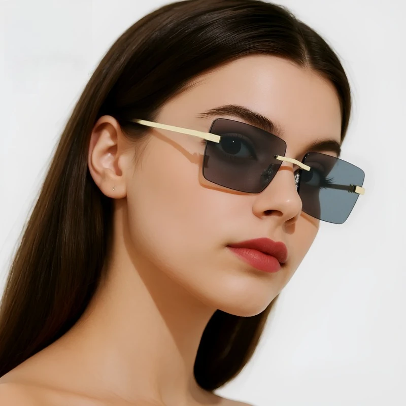 

Retro Metal Frameless Cycling Sunglasses Men Women Outdoor Travel Fashion Sun Glasses