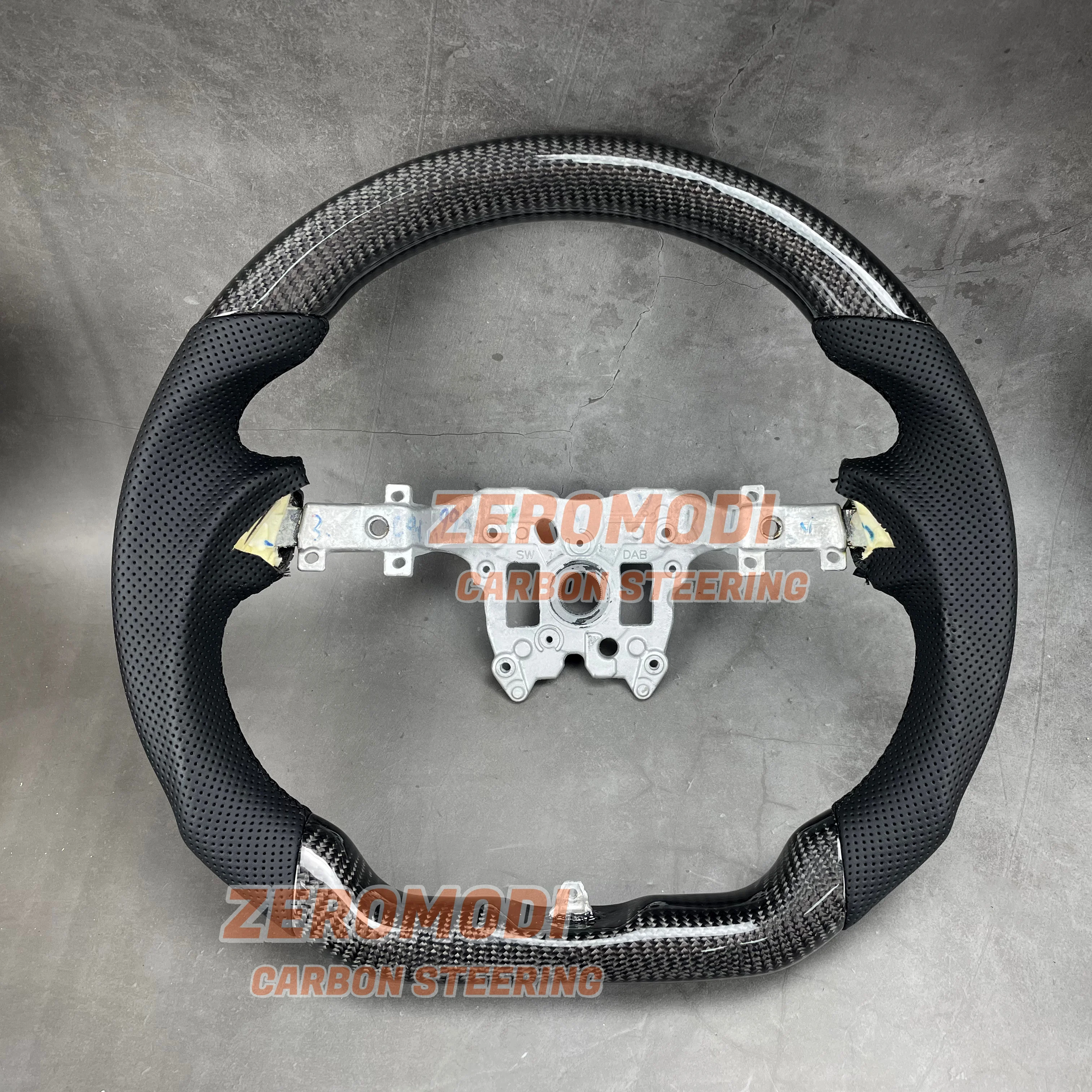 For Tesla Model 3 2024 Highland Matte Real Carbon Fiber Steering Wheel Purple Marker High Quality Leather Sport Wheel Customized