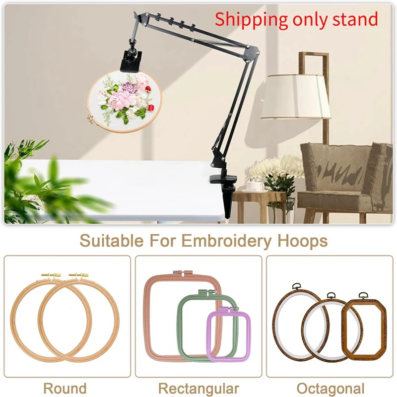 Tablet Stand Suitable For Desktop Installation With 360° Rotation, Embroidery Hoop Stand, Mobile Stand For Office Desk